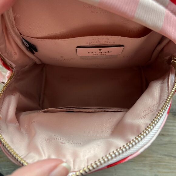Kate Spade Chelsea Gingham Pink Red Mini Nylon Backpack Multi Plaid Valentines main image 11